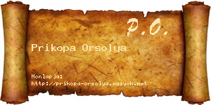Prikopa Orsolya névjegykártya